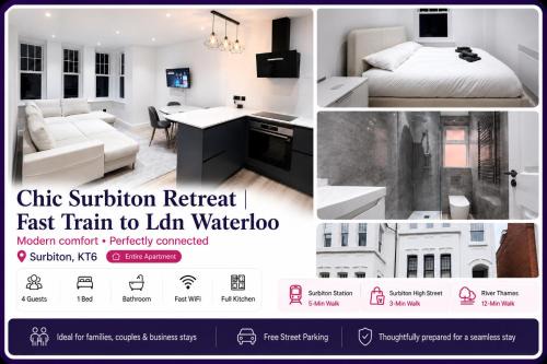 St. Mark's Apartment | Chic Surbiton Retreat Fast Train to Ldn Waterloo