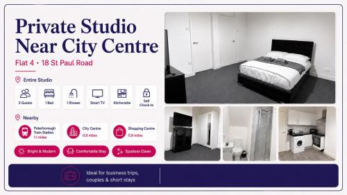 Peterborough Apartment | Private Studio Near City Centre