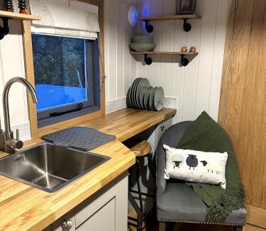 Hackness Ski Chalet | Shepherds hut, Eco, Log burner Hot tub NY moors