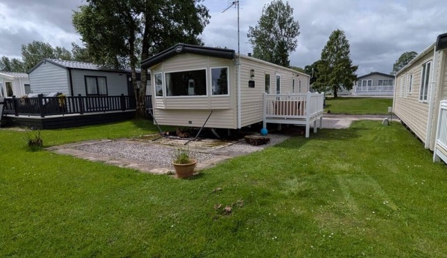 Modern dog-friendly caravan at Bowland Fell in Yorkshire ref 93002PG