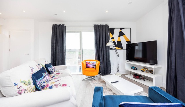 Modern split level Apartment With Living room and Bedroom Balconies And Parking